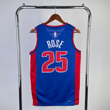NBA Jerseys 23, Pistons, away, No. 25 Blue, Rose