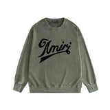 Amiri washed sweatshirt elegant letter printing washed and distressed