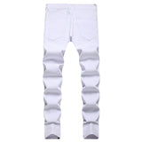 Mens Fashion Jeans Pants pocket zipper Color splatter ink 1168#