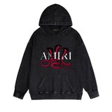 Amiri washed hoodie new font cobra washed distressed printing