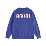 Amiri washed sweatshirt cashew flower large simple label printing washed and distressed