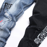 Mens Fashion Jeans Blue and black color scheme 3538#