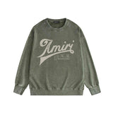 Amiri washed sweatshirt distressed text printing washed and distressed