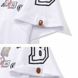 Bathing Ape T Shirt Summer Numeric Alphabet Print Short Sleeve T-Shirt