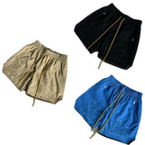 Rhude Shorts Letter Embroidered Tether Casual Shorts Beach Sweatpants