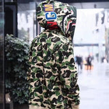 Bathing Ape Hoodie Shark Double Hood Men's and Women's Cardigan Zip Sweater