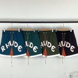 Rhude Shorts Color Matching Casual Sports Mesh Shorts
