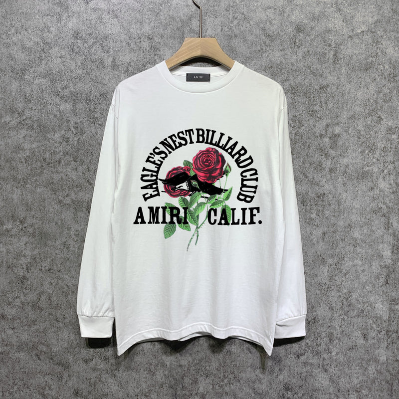 Amiri long sleeve shirts rose printing