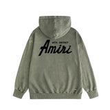 Amiri washed hoodie pure letter distressed printing