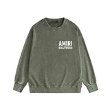 Amiri washed sweatshirt wolf music hand printed washed and distressed