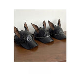 American doberman dog ear baseball cap for men and women leather punk studded peaked cap