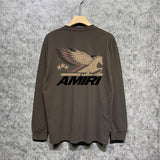Amiri long sleeve shirts mottled pegasus printing