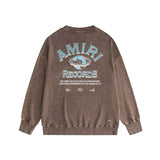 Amiri washed sweatshirt earth letterprinting washed and distressed