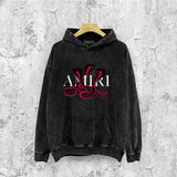 Amiri washed hoodie new font cobra washed distressed printing