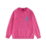 Amiri washed sweatshirt vertical small overlapping letter print washed old