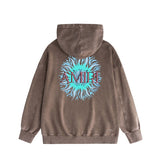 Amiri washed hoodie colorful sun washed distressed printing