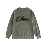 Amiri washed sweatshirt gypsophila printing washed and distressed