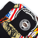 Bathing Ape Pants Shark Head Color Graffiti Splicing Sweatpants