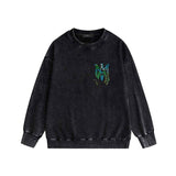 Amiri washed sweatshirt waist flower camouflage letterprinting washed and distressed