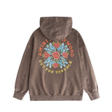 Amiri washed hoodie flower cluster printing distressed printing