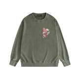 Amiri washed sweatshirt flower printing washed and distressed