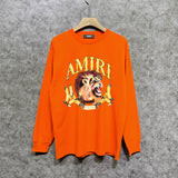 Amiri long sleeve shirts gold lion print