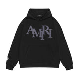 Amiri hoodie all gray overlapping letterprinting