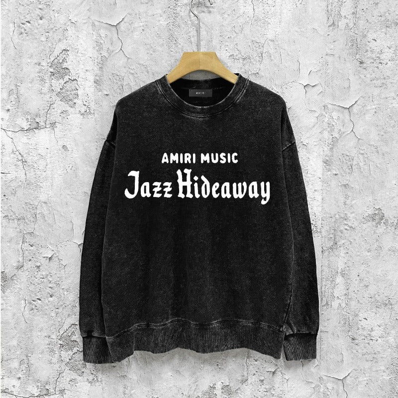Amiri washed sweatshirt music letterprinting washed and distressed