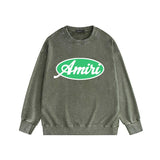 Amiri washed sweatshirt oval letterprinting washed and distressed