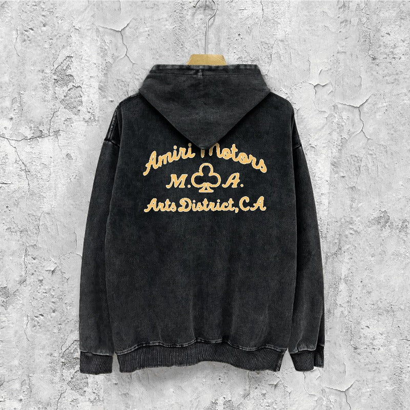 Amiri washed hoodie MV washed old print