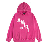 Amiri washed hoodie ladder text printing washed distressed printing