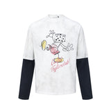 Men long sleeved shirt retrofake two-piece fun design men's loose