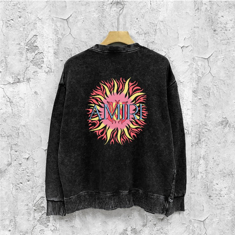 Amiri washed sweatshirt colored sun print washed old