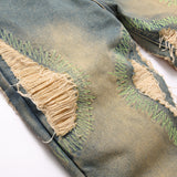 Mens Fashion Jeans Damaging embroidery 5717#