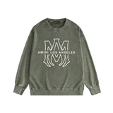 Amiri washed sweatshirt line simple logo printing washed and distressed