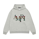 Amiri hoodie rainbow letter printing