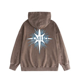 Amiri washed hoodie star shield distressed print