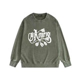 Amiri washed sweatshirt morning glory printing washed and distressed