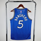 NBA Jerseys Season 19, Magic, Retro, Striped Blue No. 5, Class Cairo