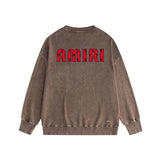 Amiri washed sweatshirt cashew flower large simple label printing washed and distressed