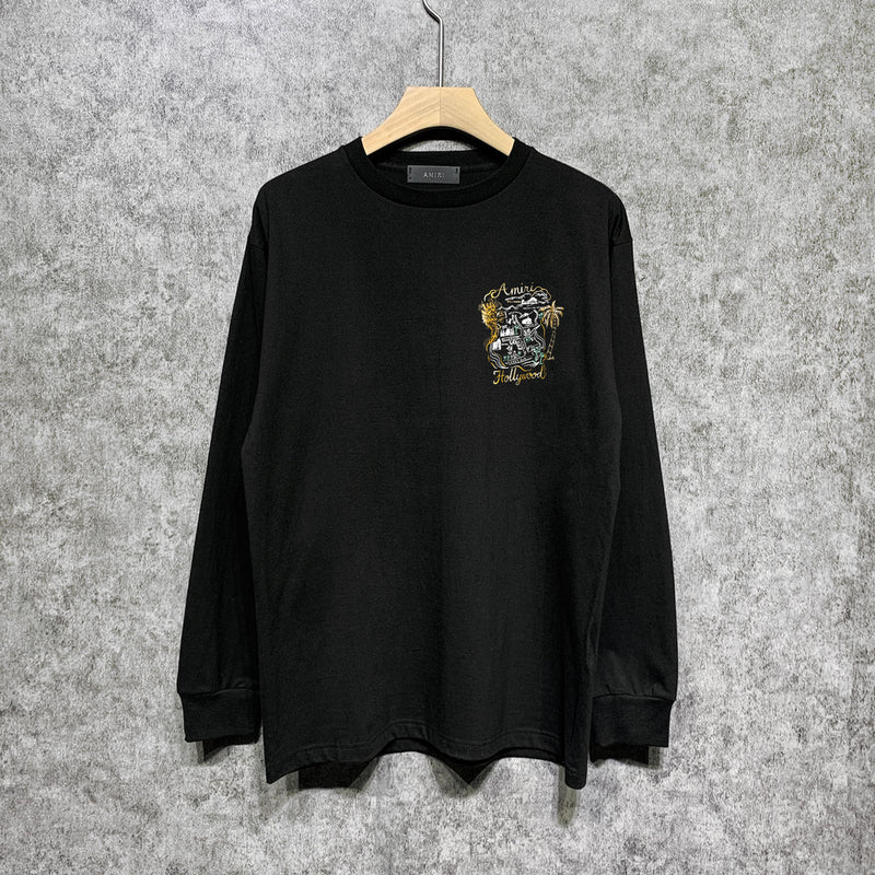 Amiri long sleeve shirts hollywood golden dragon printing