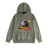 Amiri washed hoodie eagle distressed print