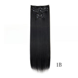 Women's Wigs Hair Extension 6-piece Set Clip Hair Long Straight Hair Women's Chemical Fiber Wig 16 Card Straight Wig