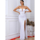 Women Party Dress Charming and Graceful White Evening Dress for Women (SS0416)
