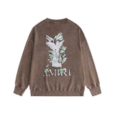 Amiri washed sweatshirt angel printing washed and distressed