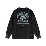 Amiri washed sweatshirt earth letterprinting washed and distressed