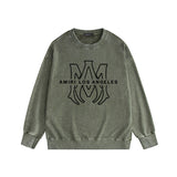 Amiri washed sweatshirt line simple logo printing washed and distressed