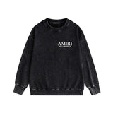 Amiri washed sweatshirt skeleton letter print washed old