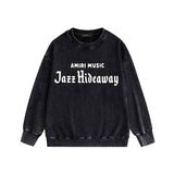 Amiri washed sweatshirt music letterprinting washed and distressed