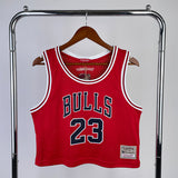 NBA jerseys women's navel retro jersey: bulls, red 23, jordan